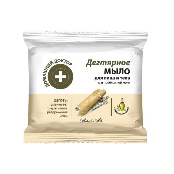 Soap for face and body "Degtyarnoye" with olive oil Domashniy Doctor
