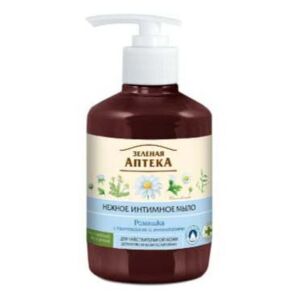 279578 Žalioji vaistinė. Skystas muilas yra intymus. Ramunėlės jautriai odai 370 ml