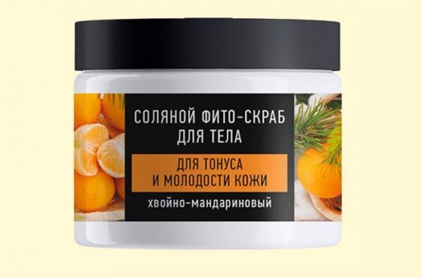 17837.970 Фито-скраб для тела соляной для тонуса и молодости кожи Особая серия Хвойно-мандариновый, 400 мл