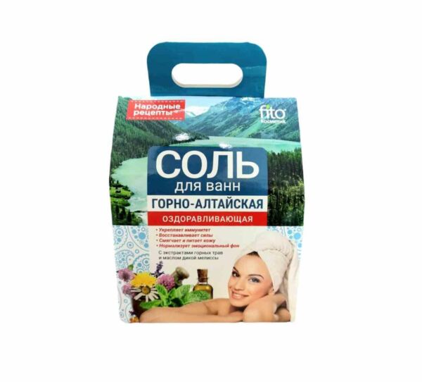Mountain Altai revitalizing bath salt, box with handle 500g