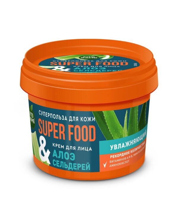 Крем для лица Алоэ & сельдерей Увлажняющий серии Super Food 100ml