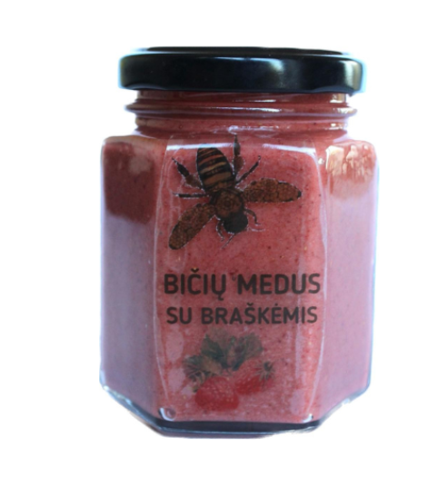 Medus su braškėmis 230g