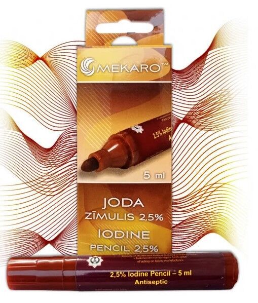 Pencil iodine solution 2.5%, 5 ml