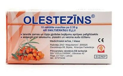 Olestesinas, šaltalankių žvakutės į tiesiąją žarną n10