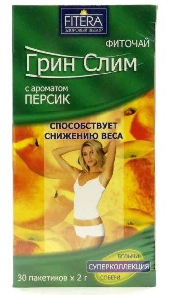 persik Фиточай с персиком Green slim 30*2g Fitera