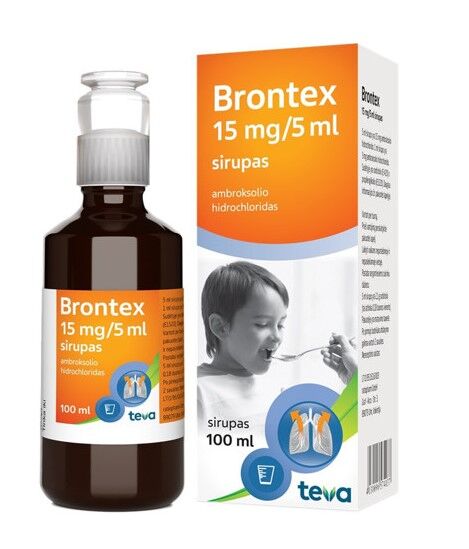 BRONTEX 15 mg/5 ml, sirupas, 100 ml