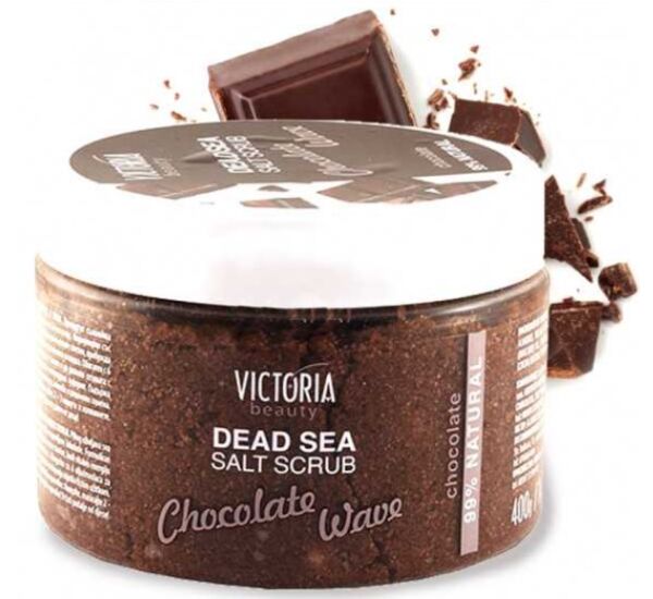 Солевой скраб для тела мертвого моря 400 гр с шоколадом Victoria Beauty