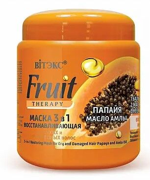 МАСКА 3 в 1 ВОССТАНАВЛИВАЮЩАЯ для сухих и поврежденных волос «Папайя, масло амлы» Belita/VIteks 450ml