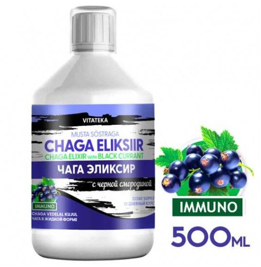 Čagos eliksyras su juodaisiais serbentais 500 ml