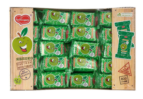 Пастила яблочная фруктовая натуральная без сахара, 800 грамм