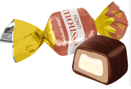 KONTI saldainiai "Konti-mousse" su kapučino skoniu 500g
