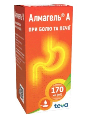 Алмагель А суспензия при боли и изжоге, 170 мл