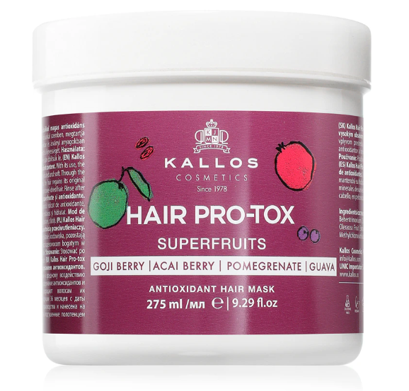 "Kallos PRO-TOX Superfruits" kreminė plaukų kaukė 275ml