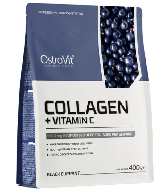 Коллаген + витамин C чёрная смородина 400 г - OstroVit