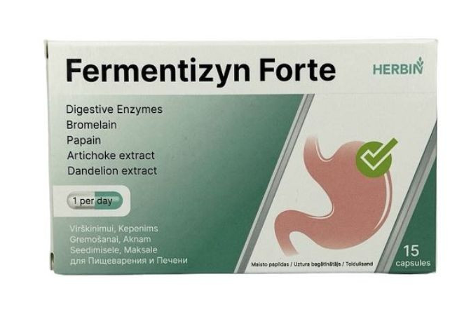 HERBIN Fermentizyn Forte maisto papildas, 15 kapsulių.