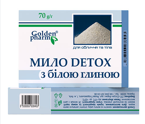 GOLDEN PHARM Detoksikuojantis muilas su baltuoju moliu 70 g