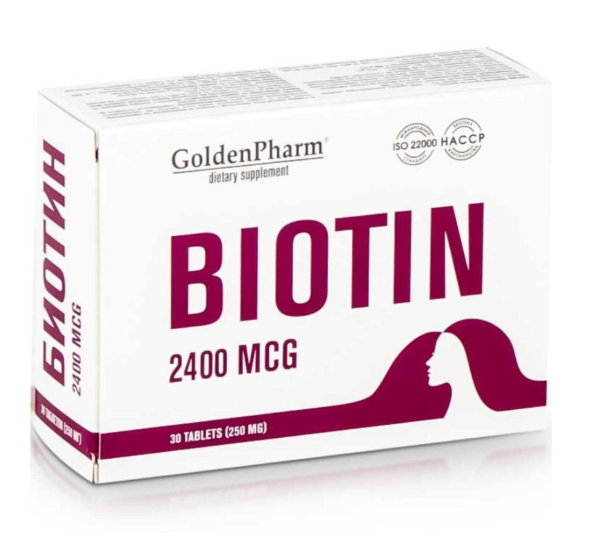 Biotin (vitamin B7), 30 tablets - Golden Pharm