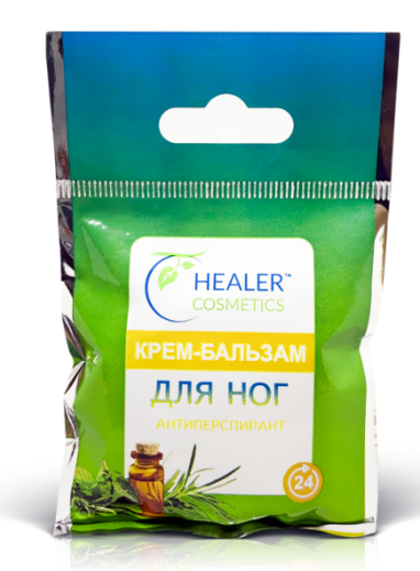 Pėdų prakaitavimo balzamas kremas (antiperspirantas), 10 g "Healer Cosmetics