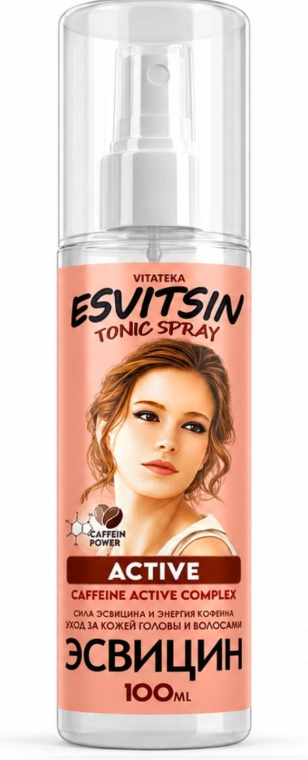 Esvitsin Active Toning Spray—a formula with caffeine, 100 ml—VITATEKA Esvitsin