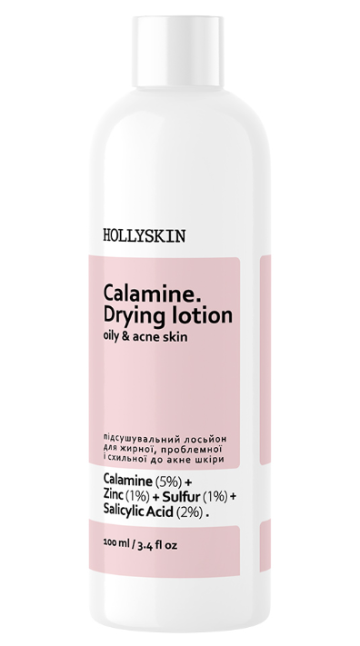 HOLLYSKIN Calamine Drying Lotion for Oily, Problem, and Acne-Prone Skin. Drying Lotion 100 ml