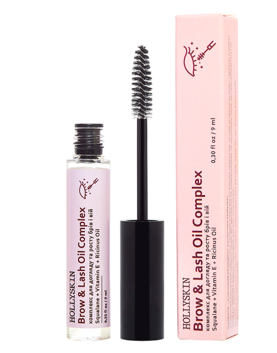 HOLLYSKIN Brow & Lash Oil Complex for Eyebrow and Eyelash Care and Strengthening, 9 ml