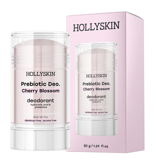 hollyskin prebiotic deodorant HOLLYSKIN Prebiotic Deo. Cherry Blossom Scented Deodorant with Hyaluronic Acid and Prebiotics, 50g